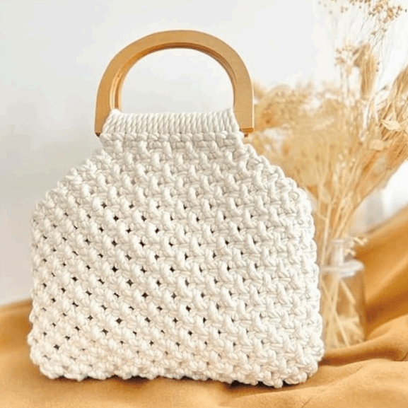 Boho Cotton Macrame Tote Shoulder Bag