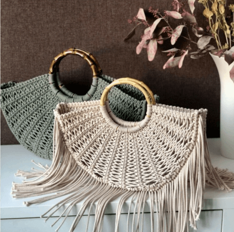 Hand-Woven Macrame Market Shopper Bag